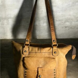 Patricia Nash Oliveneza   Tan Leather Tote Bag